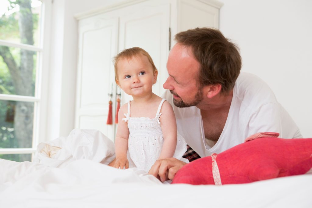 Father with baby daughter